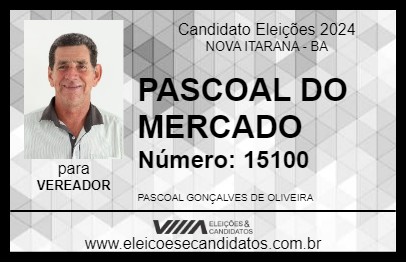 Candidato PASCOAL DO MERCADO 2024 - NOVA ITARANA - Eleições