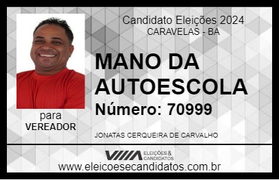 Candidato MANO DA AUTOESCOLA 2024 - CARAVELAS - Eleições