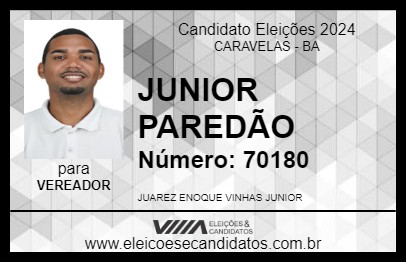 Candidato JUNIOR PAREDÃO 2024 - CARAVELAS - Eleições