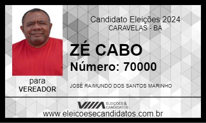 Candidato ZÉ CABO 2024 - CARAVELAS - Eleições