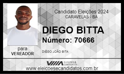 Candidato DIEGO BITTA 2024 - CARAVELAS - Eleições