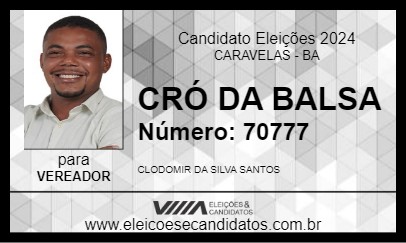 Candidato CRÓ DA BALSA 2024 - CARAVELAS - Eleições