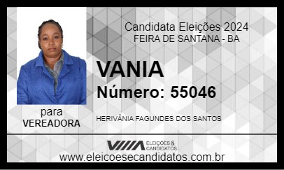 Candidato VANIA 2024 - FEIRA DE SANTANA - Eleições