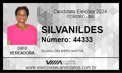 Candidato SILVANILDES 2024 - ITORORÓ - Eleições