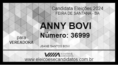 Candidato ANNY BOVI 2024 - FEIRA DE SANTANA - Eleições