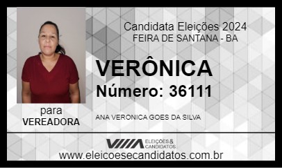 Candidato VERÔNICA 2024 - FEIRA DE SANTANA - Eleições