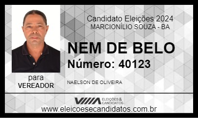 Candidato NEM DE BELO 2024 - MARCIONÍLIO SOUZA - Eleições