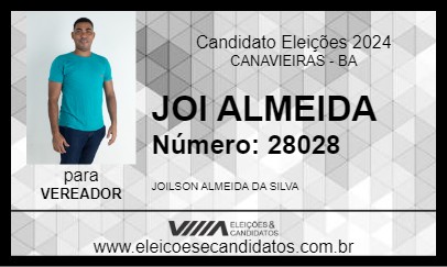 Candidato JOI ALMEIDA 2024 - CANAVIEIRAS - Eleições