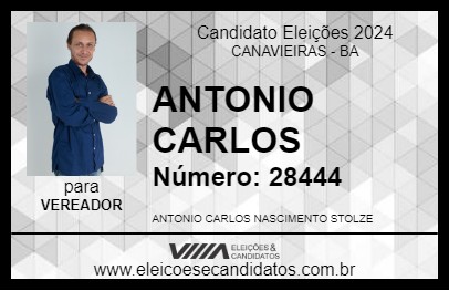 Candidato ANTONIO CARLOS 2024 - CANAVIEIRAS - Eleições