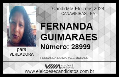 Candidato FERNANDA GUIMARAES 2024 - CANAVIEIRAS - Eleições