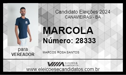 Candidato MARCOLA 2024 - CANAVIEIRAS - Eleições