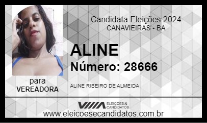 Candidato ALINE 2024 - CANAVIEIRAS - Eleições