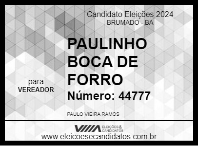 Candidato PAULINHO BOCA DE FORRO 2024 - BRUMADO - Eleições