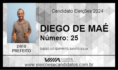 Candidato DIEGO DE MAÉ 2024 - CANAVIEIRAS - Eleições