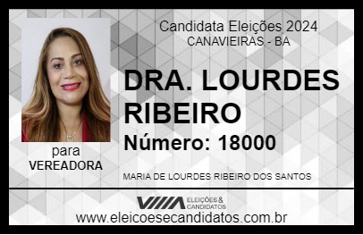 Candidato DRA. LOURDES RIBEIRO 2024 - CANAVIEIRAS - Eleições