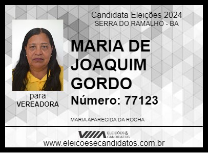 Candidato MARIA DE JOAQUIM GORDO 2024 - SERRA DO RAMALHO - Eleições