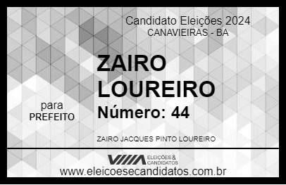 Candidato ZAIRO LOUREIRO 2024 - CANAVIEIRAS - Eleições