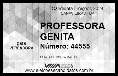 Candidato PROFESSORA GENITA 2024 - CANAVIEIRAS - Eleições