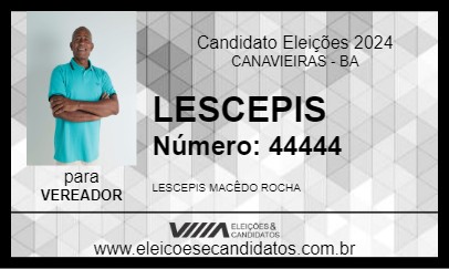 Candidato LESCEPIS 2024 - CANAVIEIRAS - Eleições