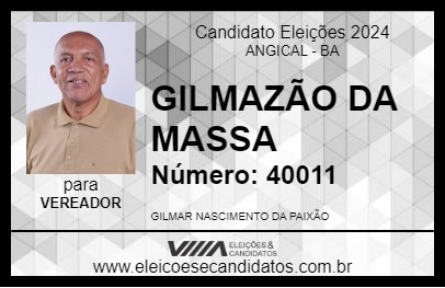 Candidato GILMAZÃO DA MASSA 2024 - ANGICAL - Eleições