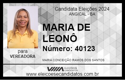 Candidato MARIA DE LEONÔ 2024 - ANGICAL - Eleições