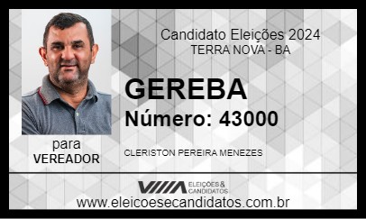 Candidato GEREBA 2024 - TERRA NOVA - Eleições