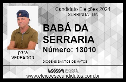 Candidato BABÁ DA SERRARIA 2024 - SERRINHA - Eleições