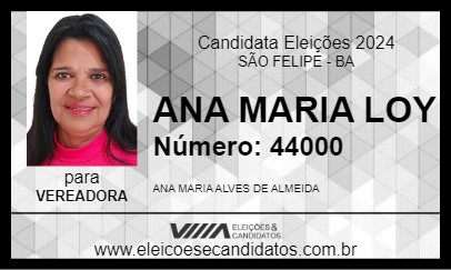 Candidato ANA MARIA LOY 2024 - SÃO FELIPE - Eleições