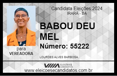 Candidato LOURDES DO VAIDOSO 2024 - IRARÁ - Eleições