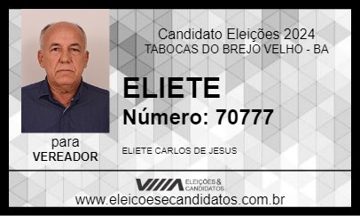 Candidato ELIETE 2024 - TABOCAS DO BREJO VELHO - Eleições