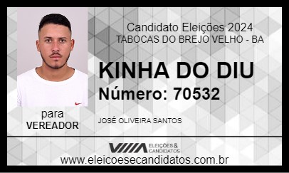 Candidato KINHA DO DIU 2024 - TABOCAS DO BREJO VELHO - Eleições