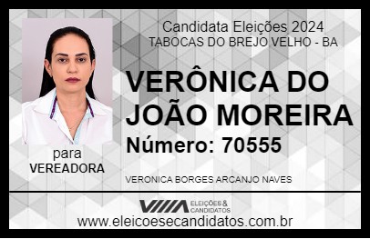 Candidato VERÔNICA DO JOÃO MOREIRA 2024 - TABOCAS DO BREJO VELHO - Eleições