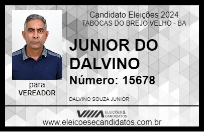 Candidato JUNIOR DO DALVINO 2024 - TABOCAS DO BREJO VELHO - Eleições