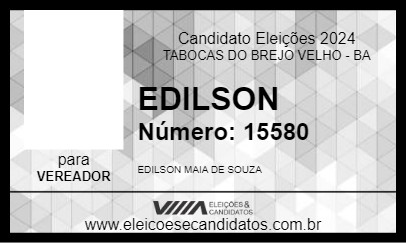 Candidato EDILSON 2024 - TABOCAS DO BREJO VELHO - Eleições