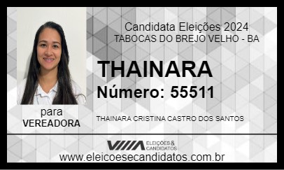 Candidato THAINARA 2024 - TABOCAS DO BREJO VELHO - Eleições