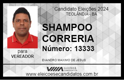 Candidato SHAMPOO CORRERIA 2024 - TEOLÂNDIA - Eleições