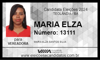 Candidato MARIA ELZA 2024 - TEOLÂNDIA - Eleições