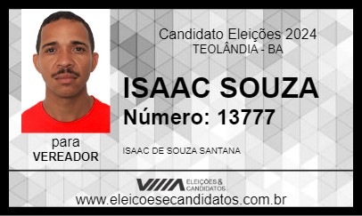 Candidato ISAAC SOUZA 2024 - TEOLÂNDIA - Eleições