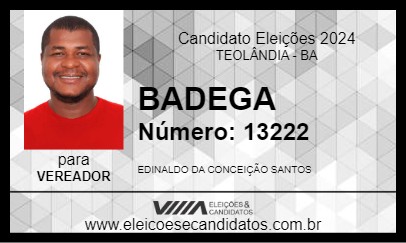 Candidato BADEGA 2024 - TEOLÂNDIA - Eleições