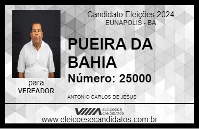 Candidato POEIRA DA BAHIA 2024 - EUNÁPOLIS - Eleições