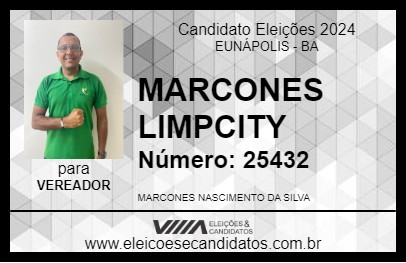 Candidato MARCONES LIMPCITY 2024 - EUNÁPOLIS - Eleições