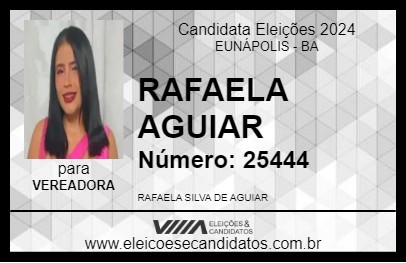 Candidato RAFAELA AGUIAR 2024 - EUNÁPOLIS - Eleições