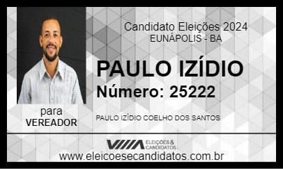 Candidato PAULO IZÍDIO 2024 - EUNÁPOLIS - Eleições