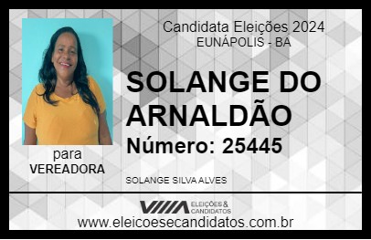 Candidato SOLANGE DO ARNALDÃO 2024 - EUNÁPOLIS - Eleições