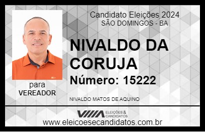 Candidato NIVALDO DA CORUJA 2024 - SÃO DOMINGOS - Eleições