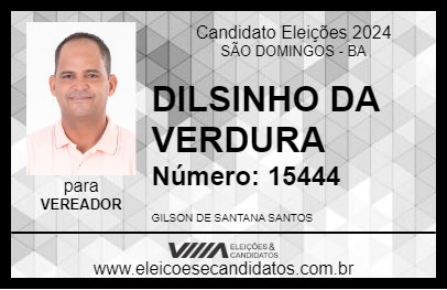 Candidato DILSINHO DA VERDURA 2024 - SÃO DOMINGOS - Eleições