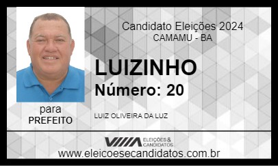 Candidato LUIZINHO 2024 - CAMAMU - Eleições