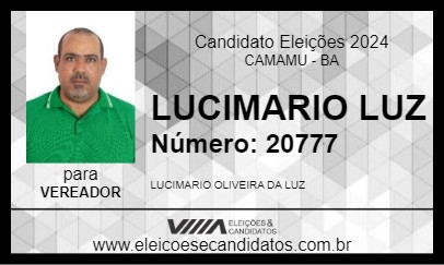 Candidato LUCIMARIO LUZ 2024 - CAMAMU - Eleições