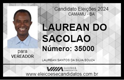 Candidato LAUREAN DO SACOLAO 2024 - CAMAMU - Eleições