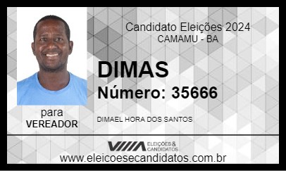 Candidato DIMAS 2024 - CAMAMU - Eleições